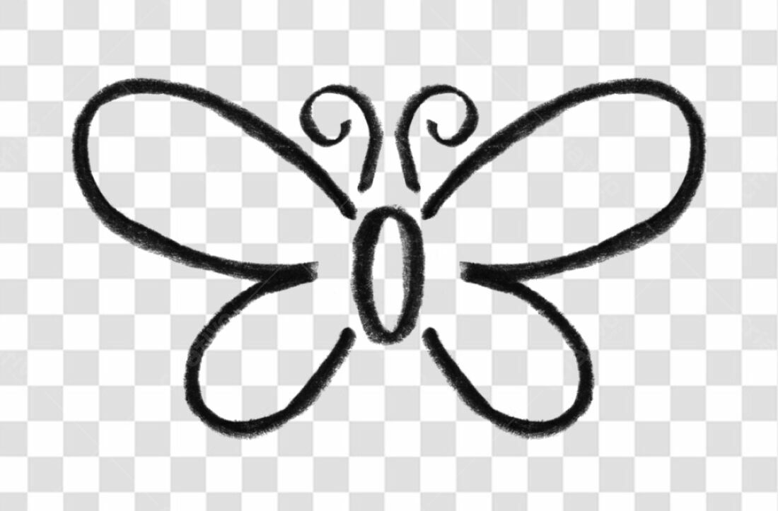 Logo PNG com fundo transparente Borboleta Minimalista