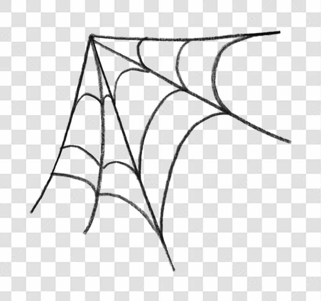 Elemento PNG de teia de aranha para Halloween com fundo transparente