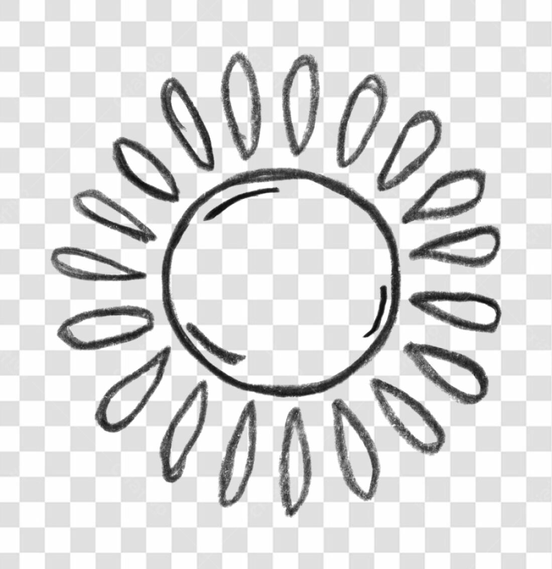 Logo Sol Desenho à Mão PNG com fundo transparente