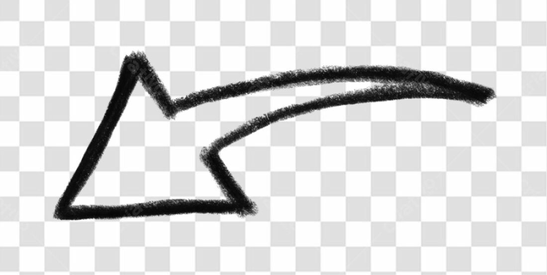Ilustração Seta Negra PNG com fundo transparente