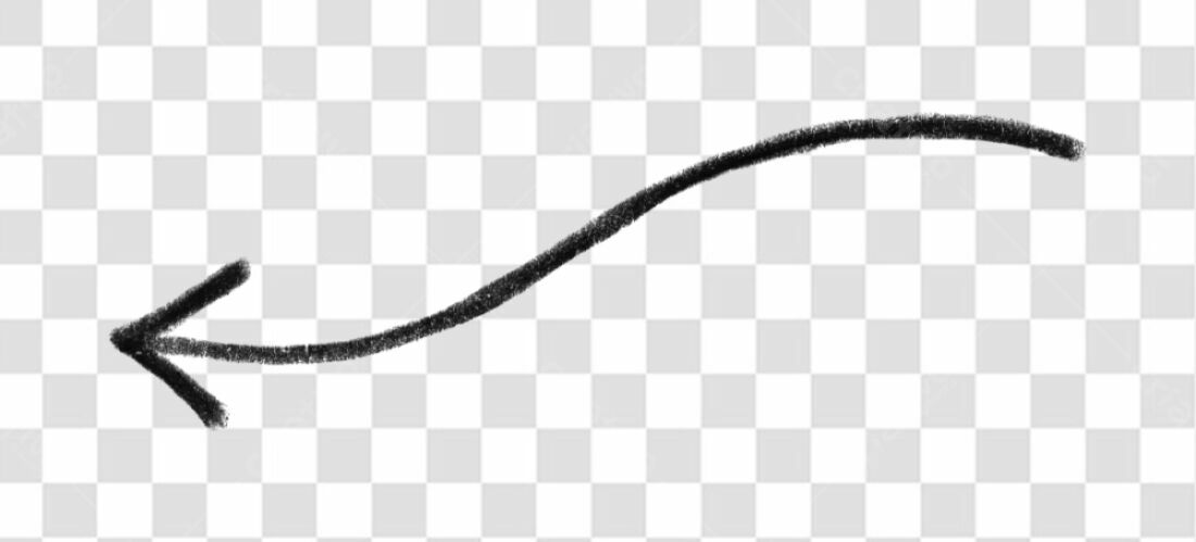 Banner seta curva PNG com fundo transparente