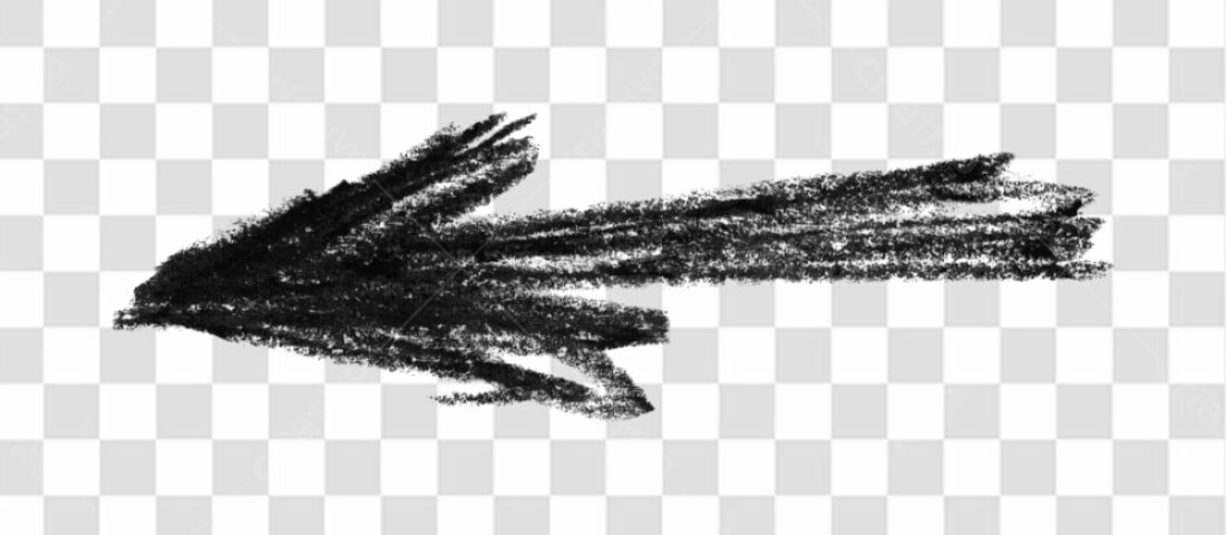 Elemento gráfico seta preta PNG com fundo transparente