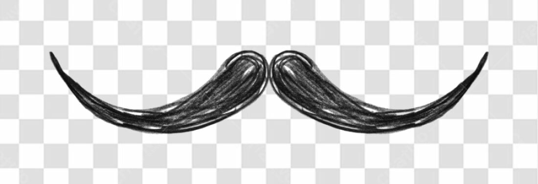 PNG Bigode Desenhado à Mão com Fundo Transparente