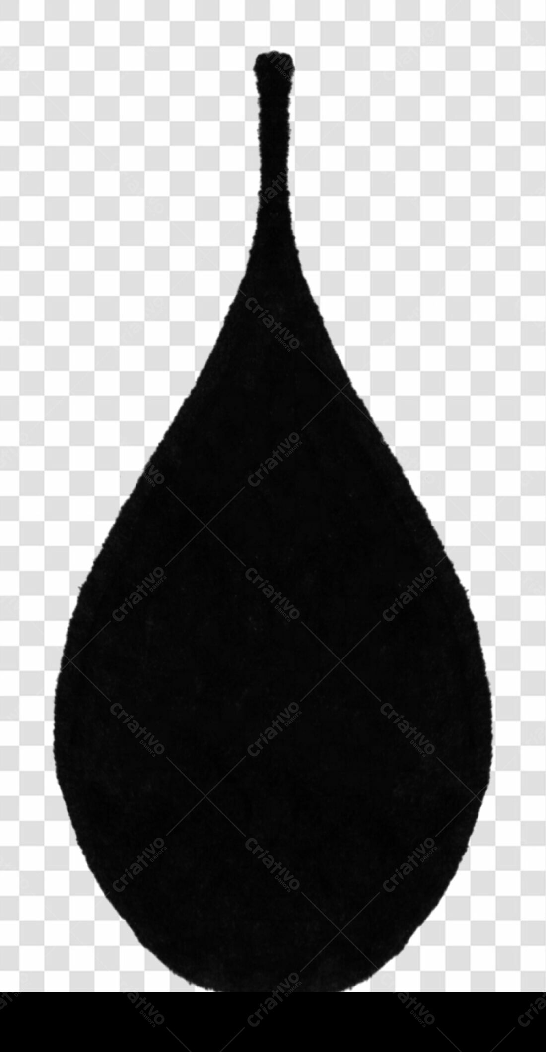 Elemento decorativo gota preta PNG com fundo transparente