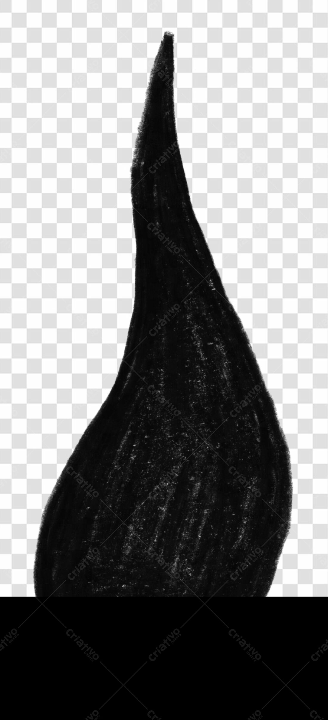 Elemento gráfico abstrato preto PNG com fundo transparente