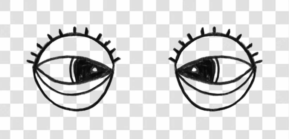 PNG Ilustração Olhos Desenho Preto e Branco com fundo transparente