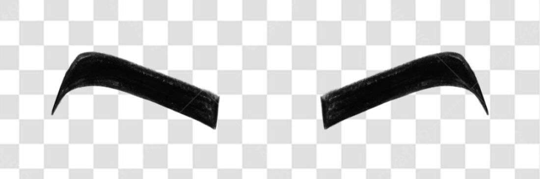 Elementos PNG sobrancelhas pretas fundo transparente