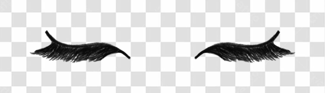 Elemento PNG cílios pretos com fundo transparente