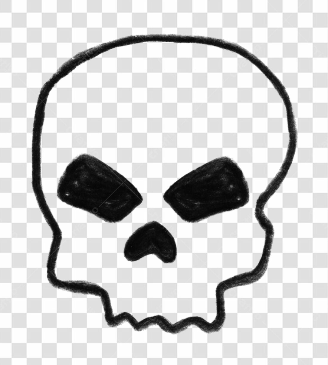 PNG Logo caveira Dia das Bruxas com fundo transparente