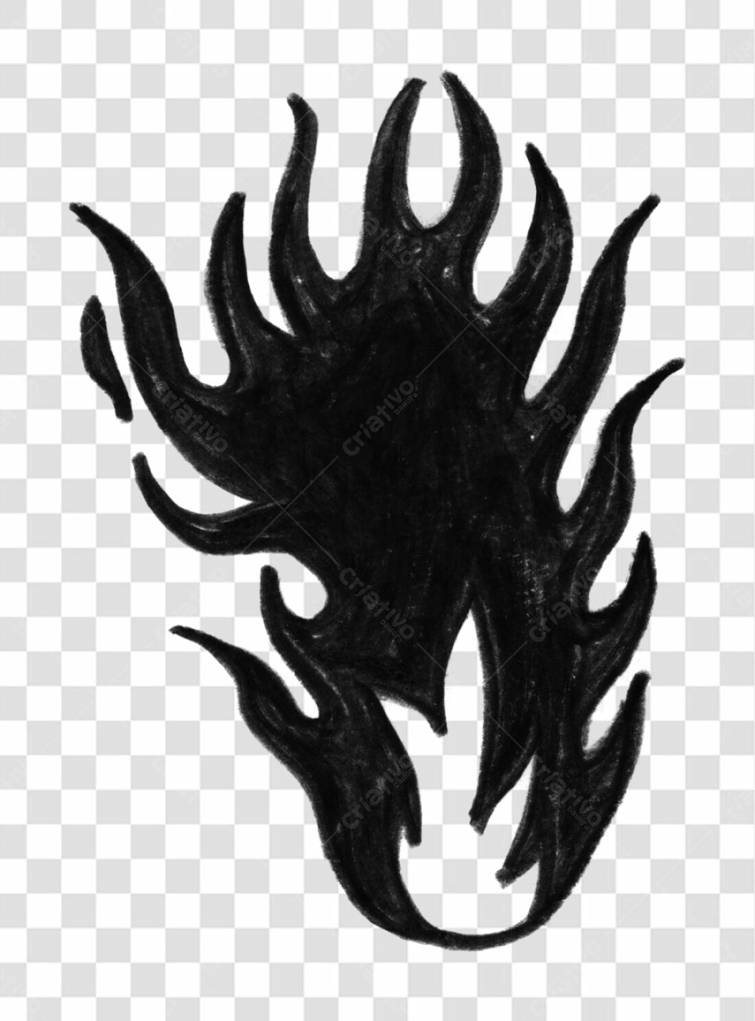 Logo PNG com fundo transparente Chamas pretas