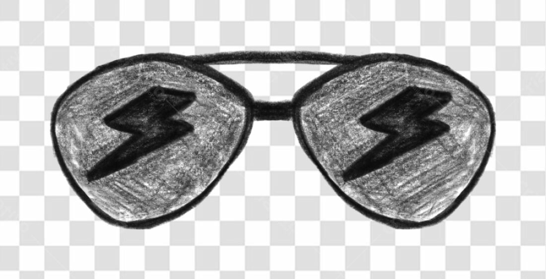 Ilustração Óculos Raio PNG com fundo transparente