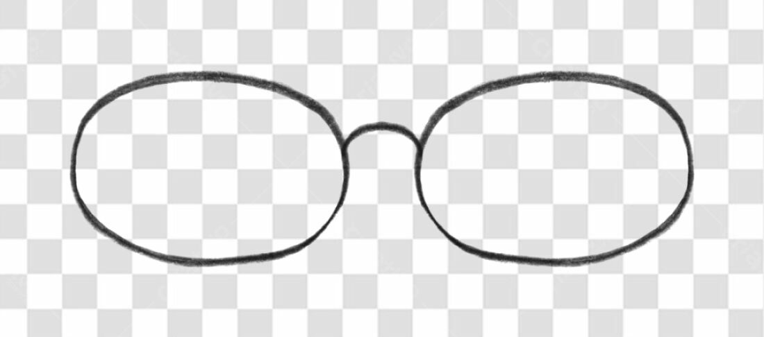Logo minimalista óculos PNG com fundo transparente