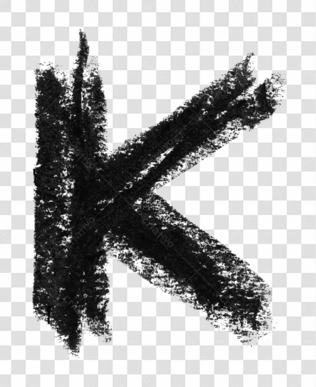 Logo PNG com fundo transparente Letra K estilo giz