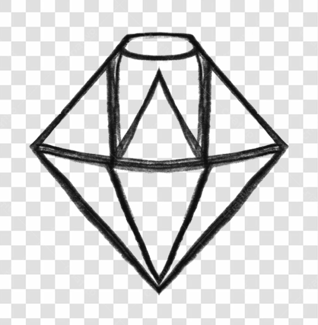 Logo Diamante Preto PNG com fundo transparente
