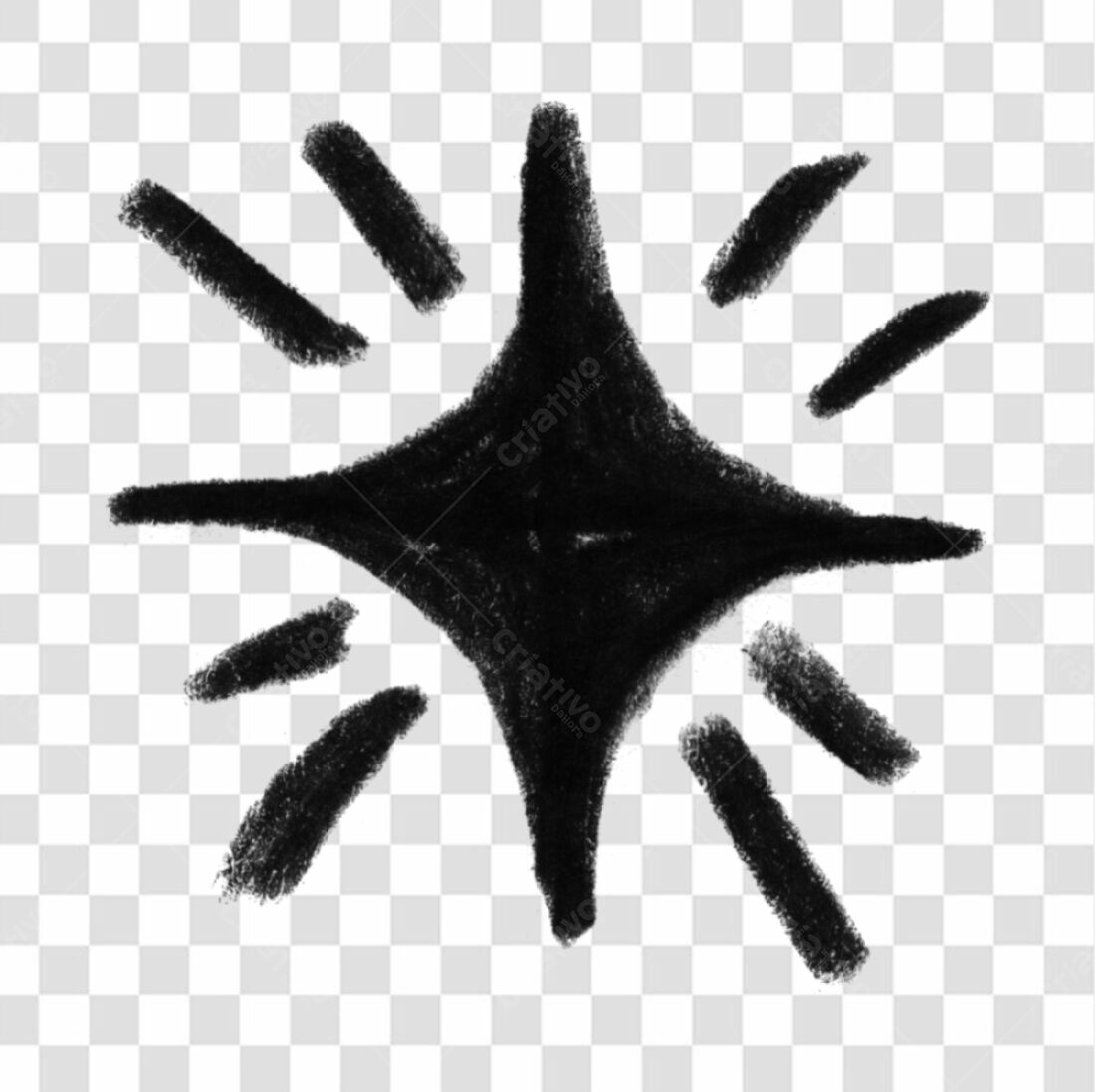 PNG Elemento gráfico Estrela Preto com fundo transparente