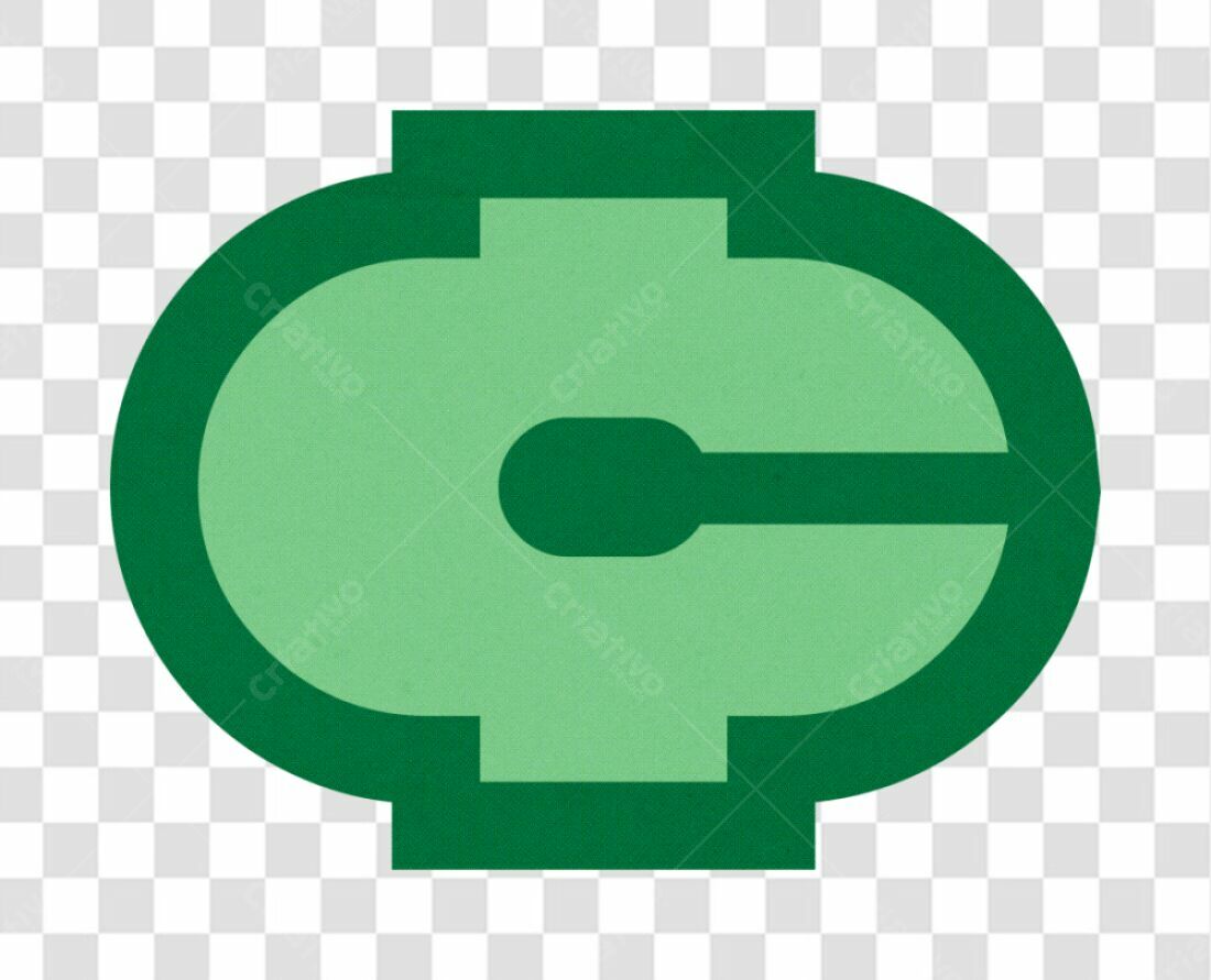 Logo minimalista verde PNG com fundo transparente