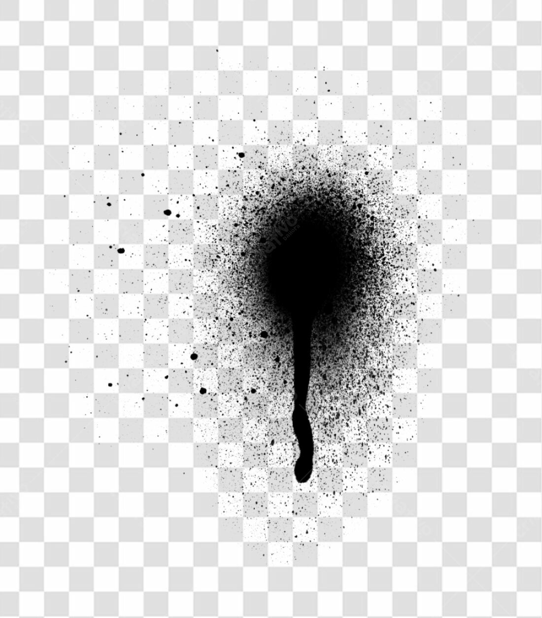 Elemento PNG spray preto com fundo transparente