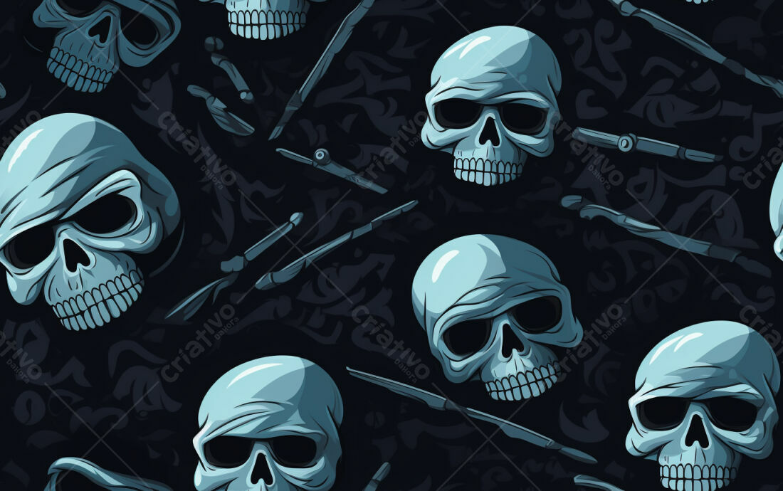 Textura caveiras azuis para fundo de terror