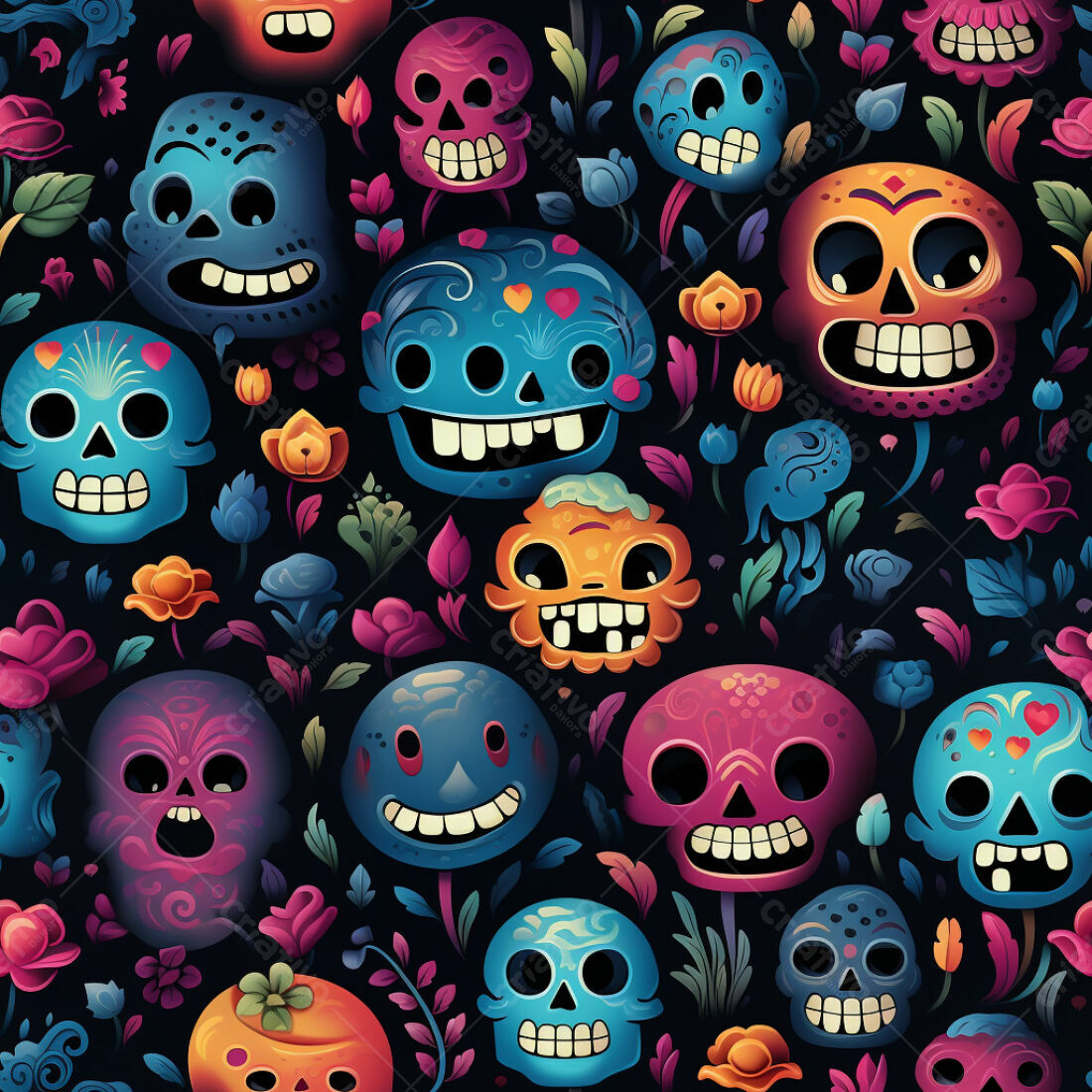 Textura Caveiras Dia dos Mortos para Fundo