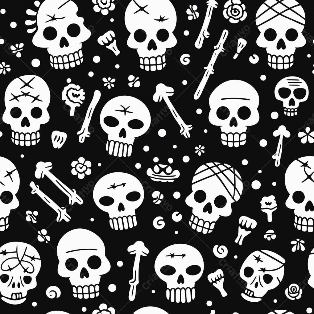 Textura Caveiras Dia dos Mortos para Fundo