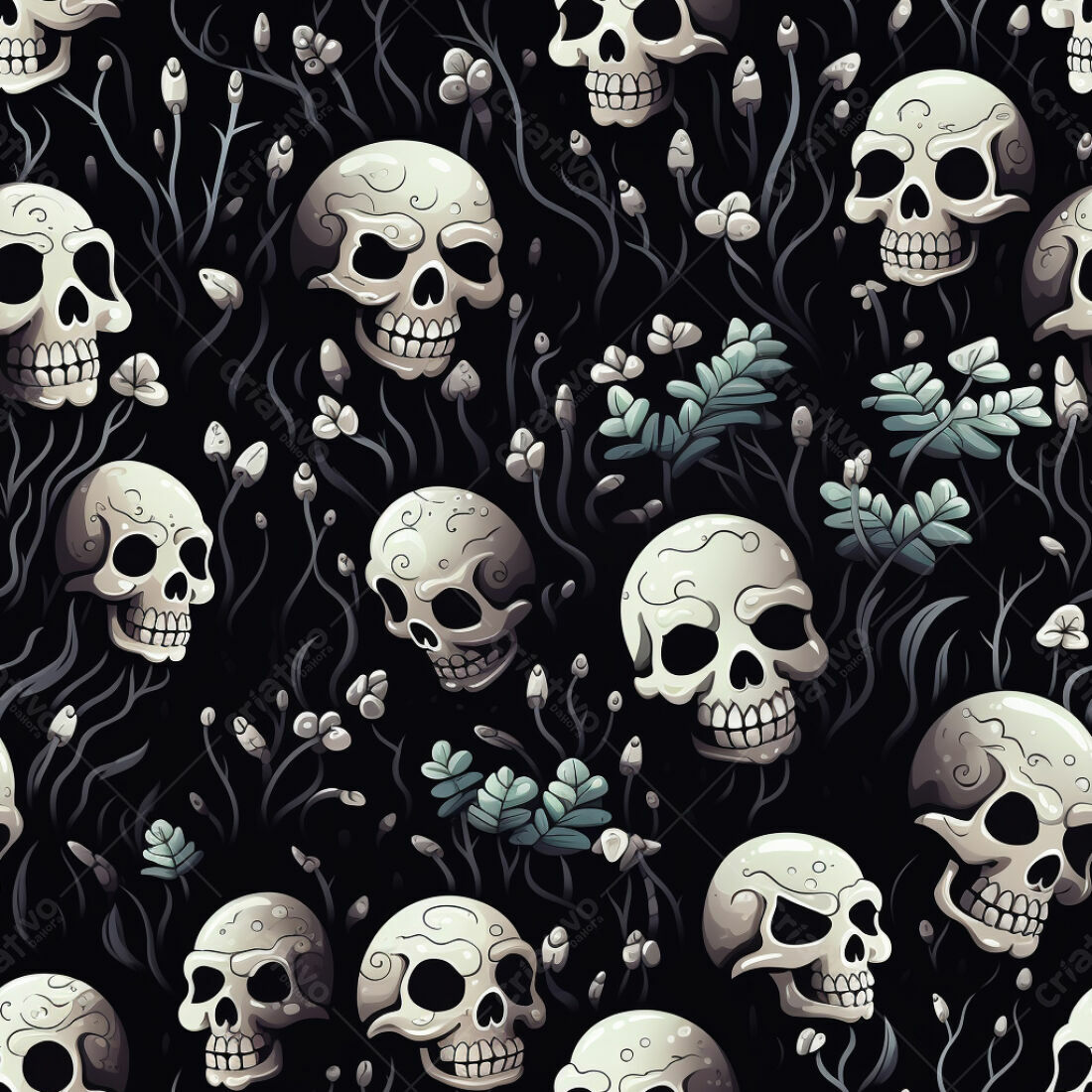 Textura caveira Dia dos Mortos para fundo escuro