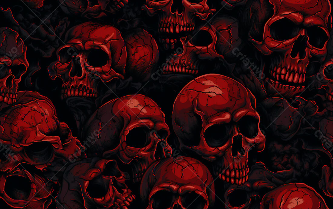 Textura caveiras vermelhas para fundo sombrio