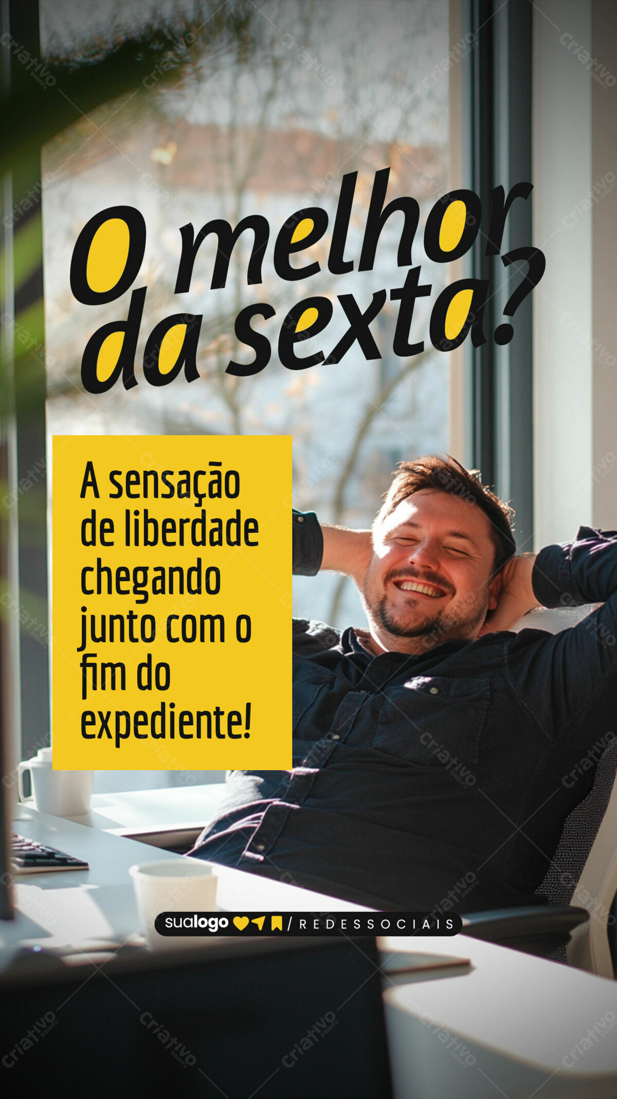 Post para Redes Sociais Fim de Expediente PSD Editável