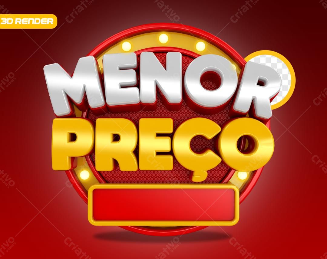 Selo 3D promocional vermelho e dourado