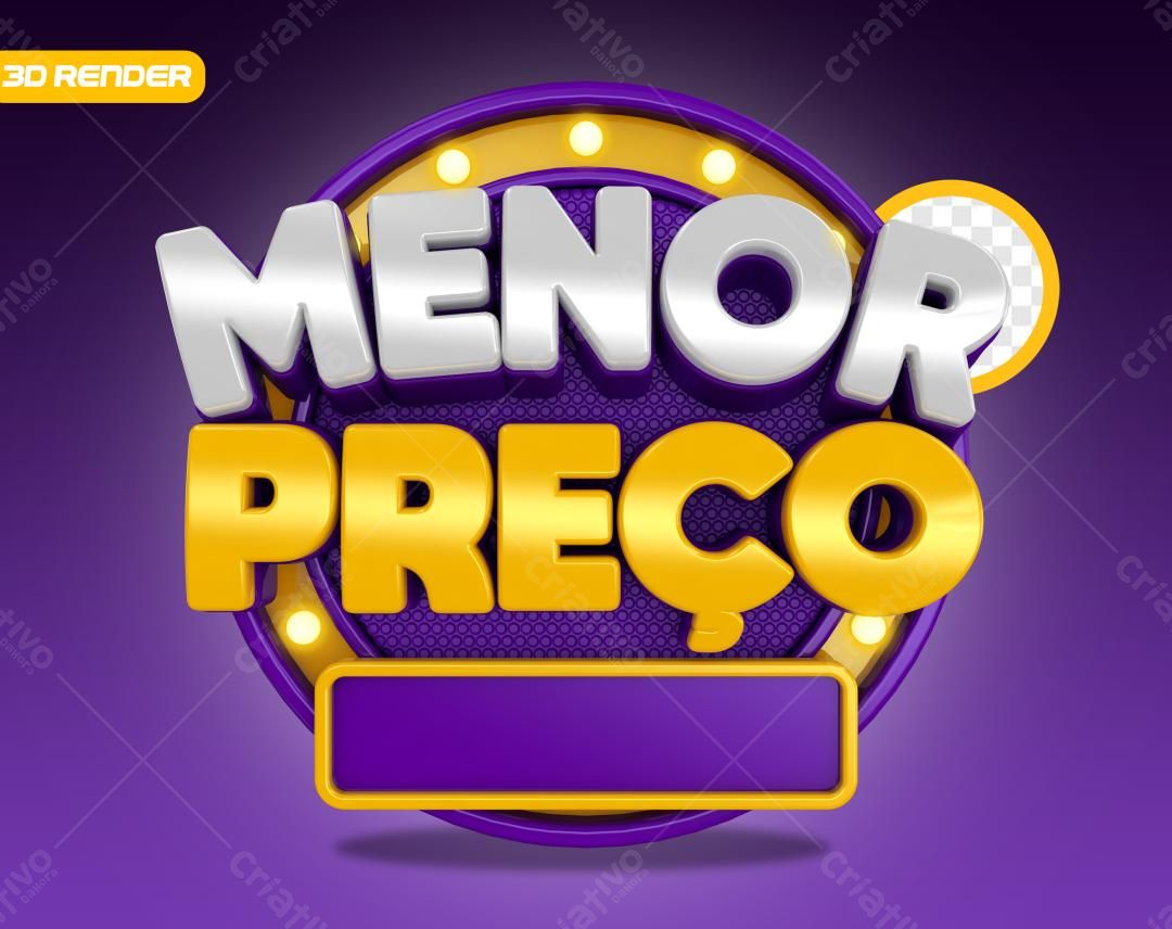 Selo 3D promocional rotulo menor preço dourado e prata