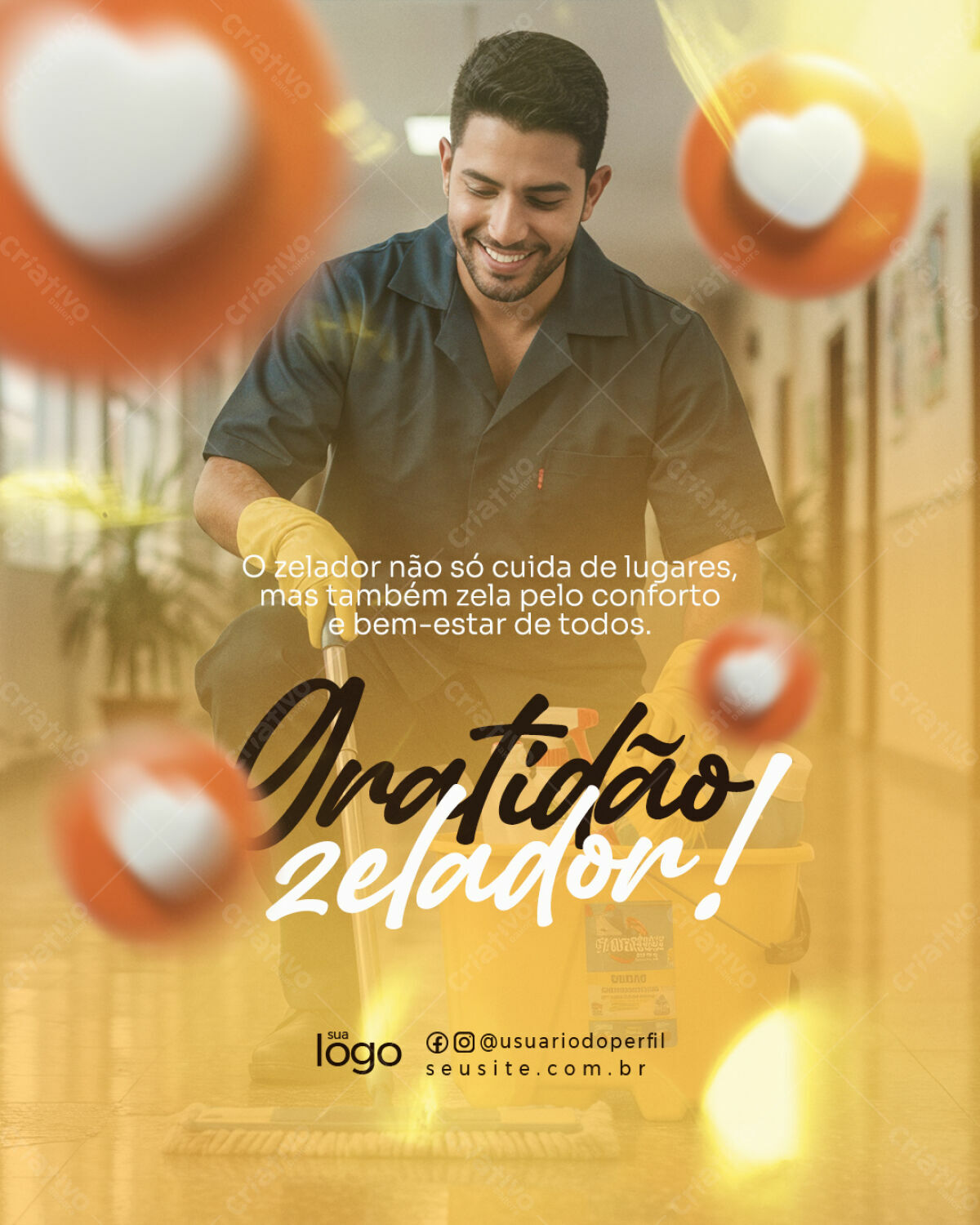 Postagem Dia do Zelador PSD Editável