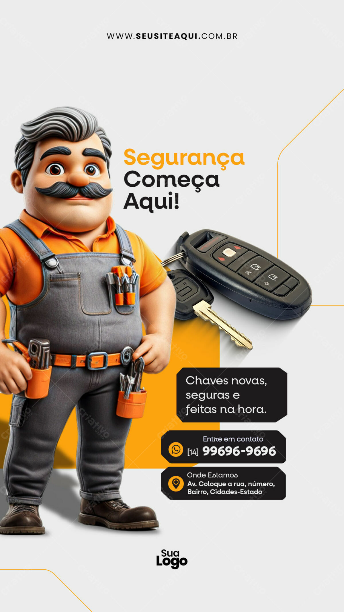 Flyer Segurança Chaveiro PSD Editável