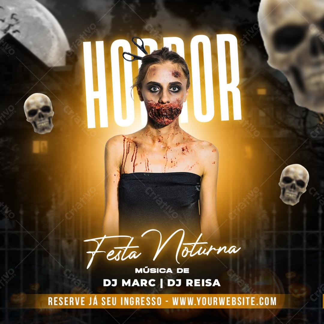 Flyer para Festa de Halloween PSD Editável