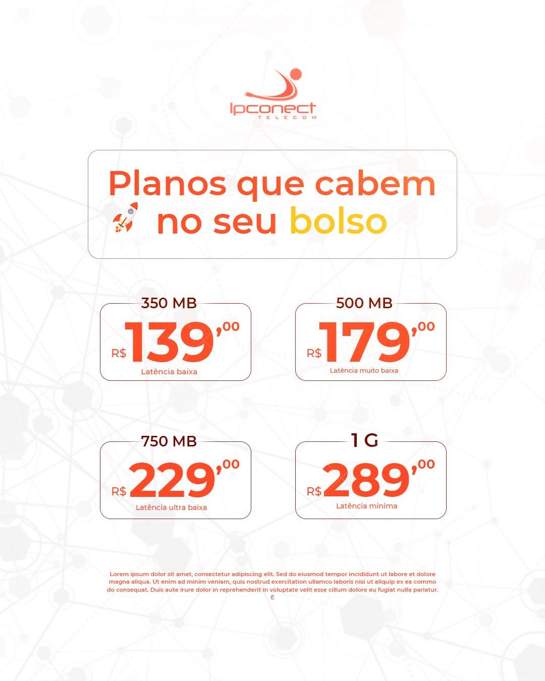 Flyer Planos de Internet Ipconect PSD Editável