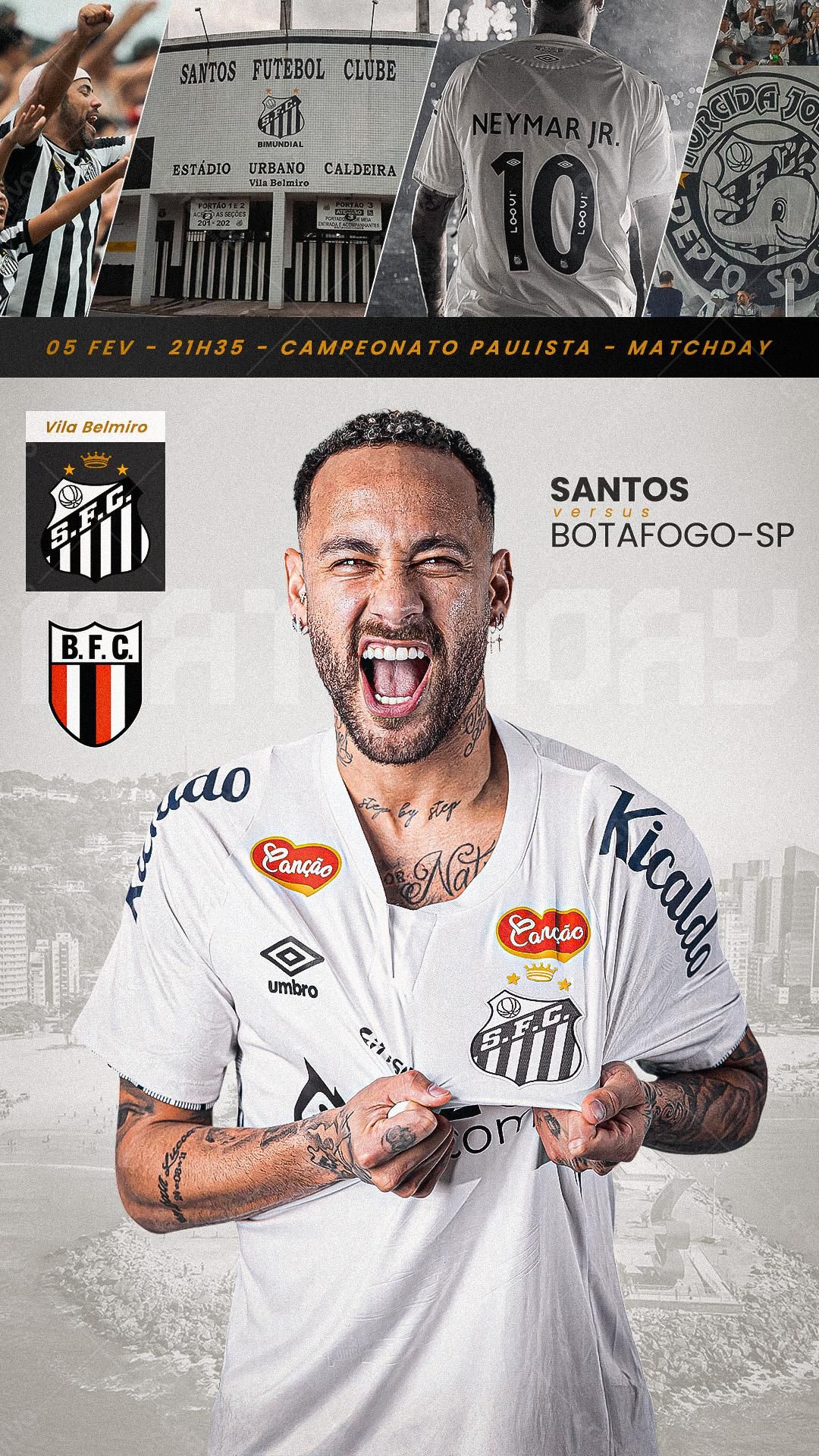 Flyer Santos x Botafogo PSD Editável