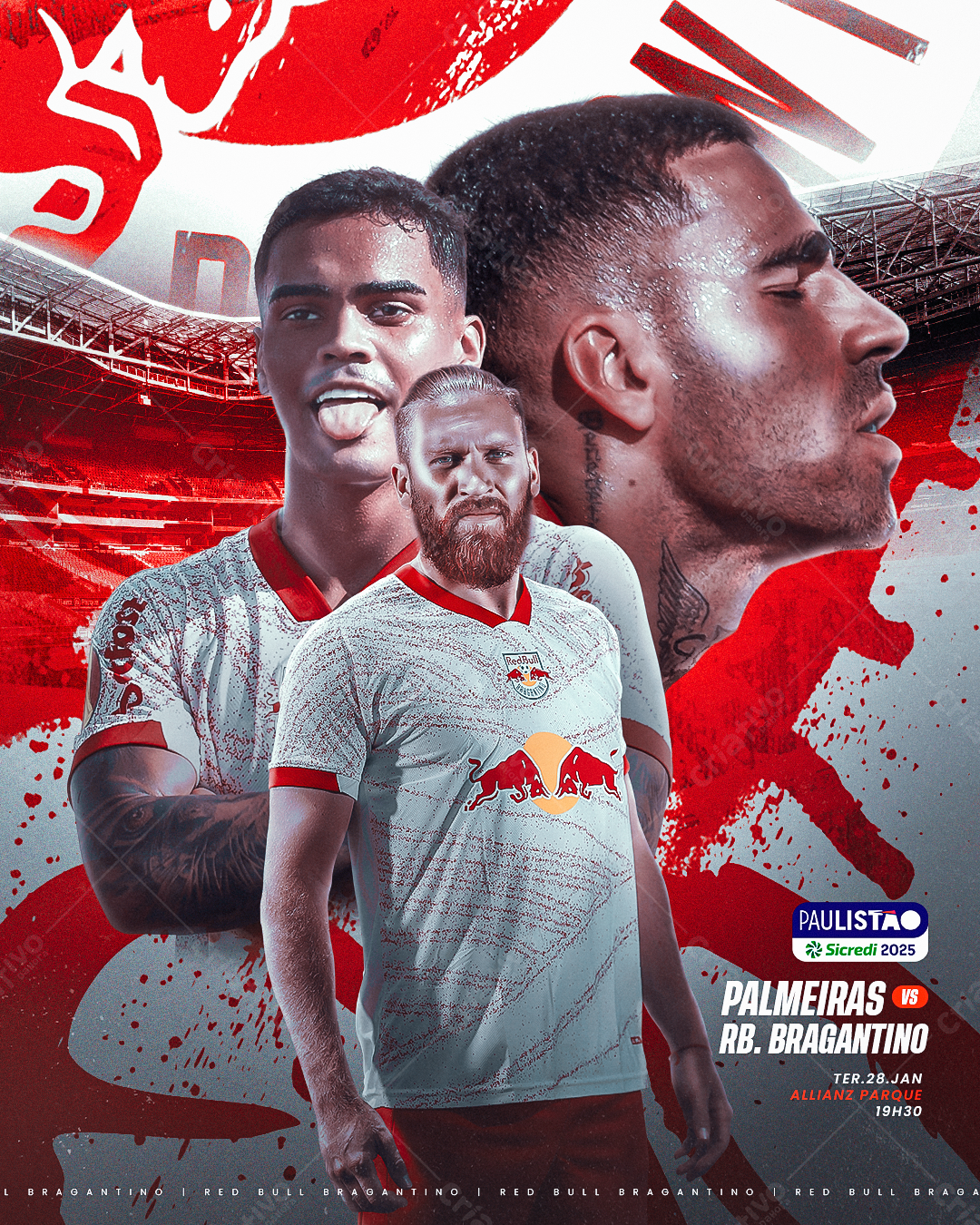 Flyer Palmeiras x RB Bragantino PSD Editável