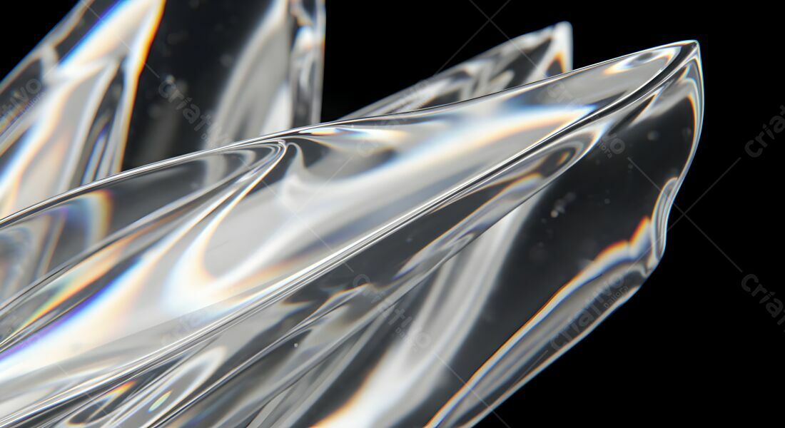 Formas Abstratas em Cristal Translúcido