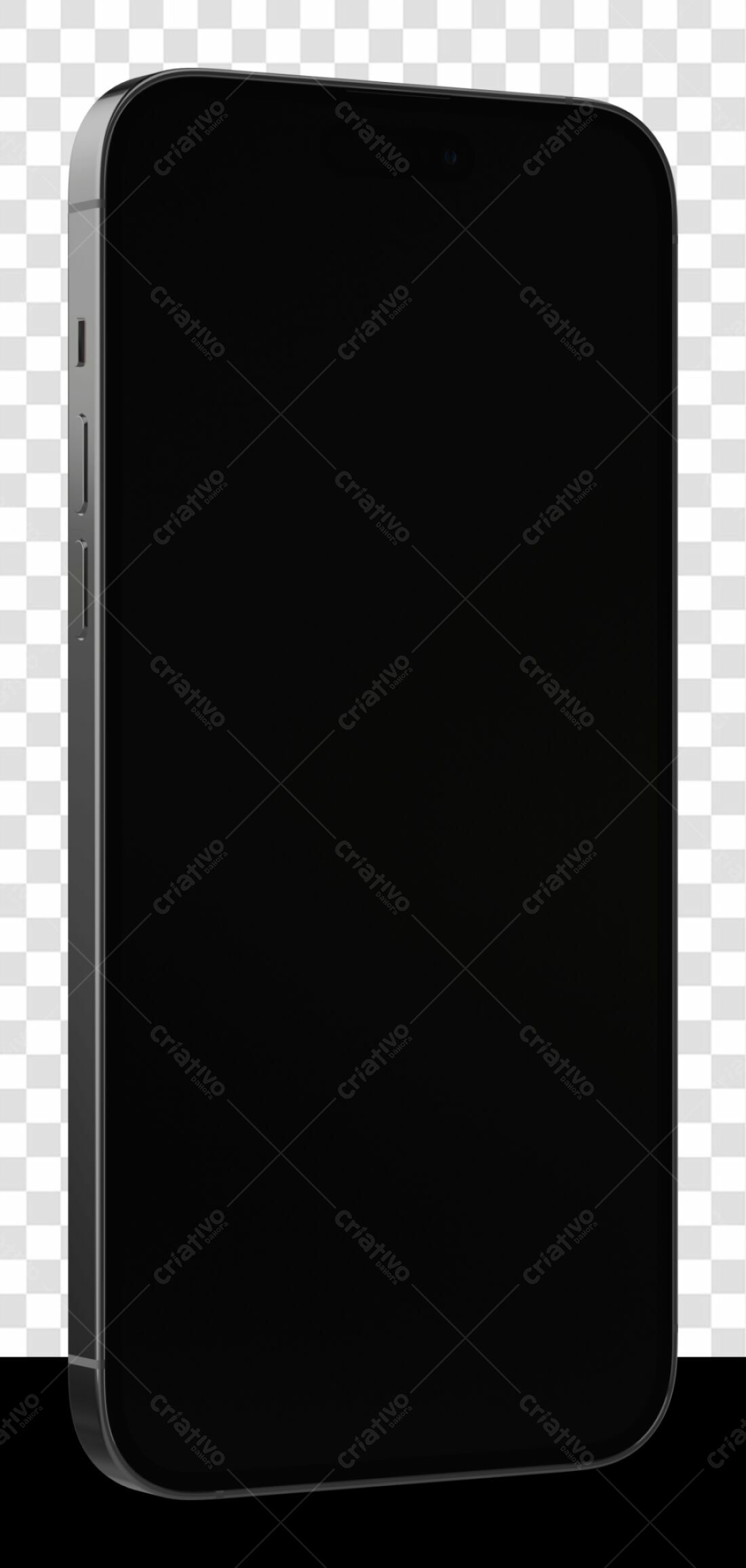 Mockup Smartphone Preto PNG com fundo transparente