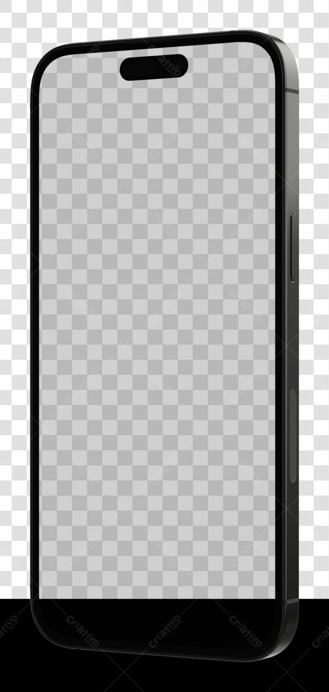 Mockup Smartphone Preto PNG com fundo transparente
