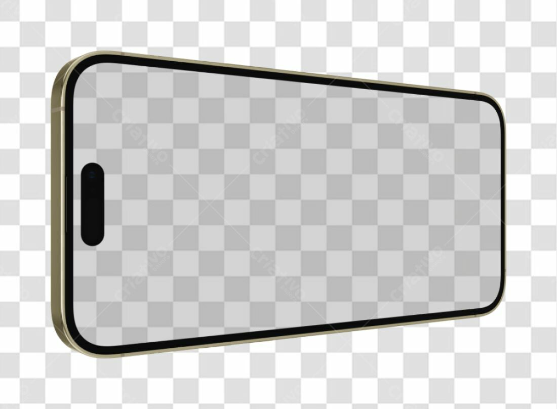 Mockup Celular Dourado PNG com fundo transparente