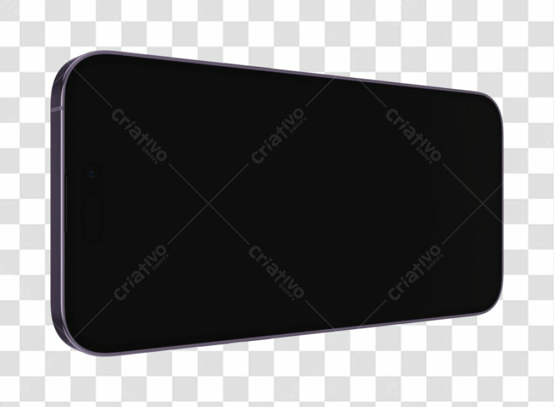Mockup Smartphone Preto PNG com fundo transparente