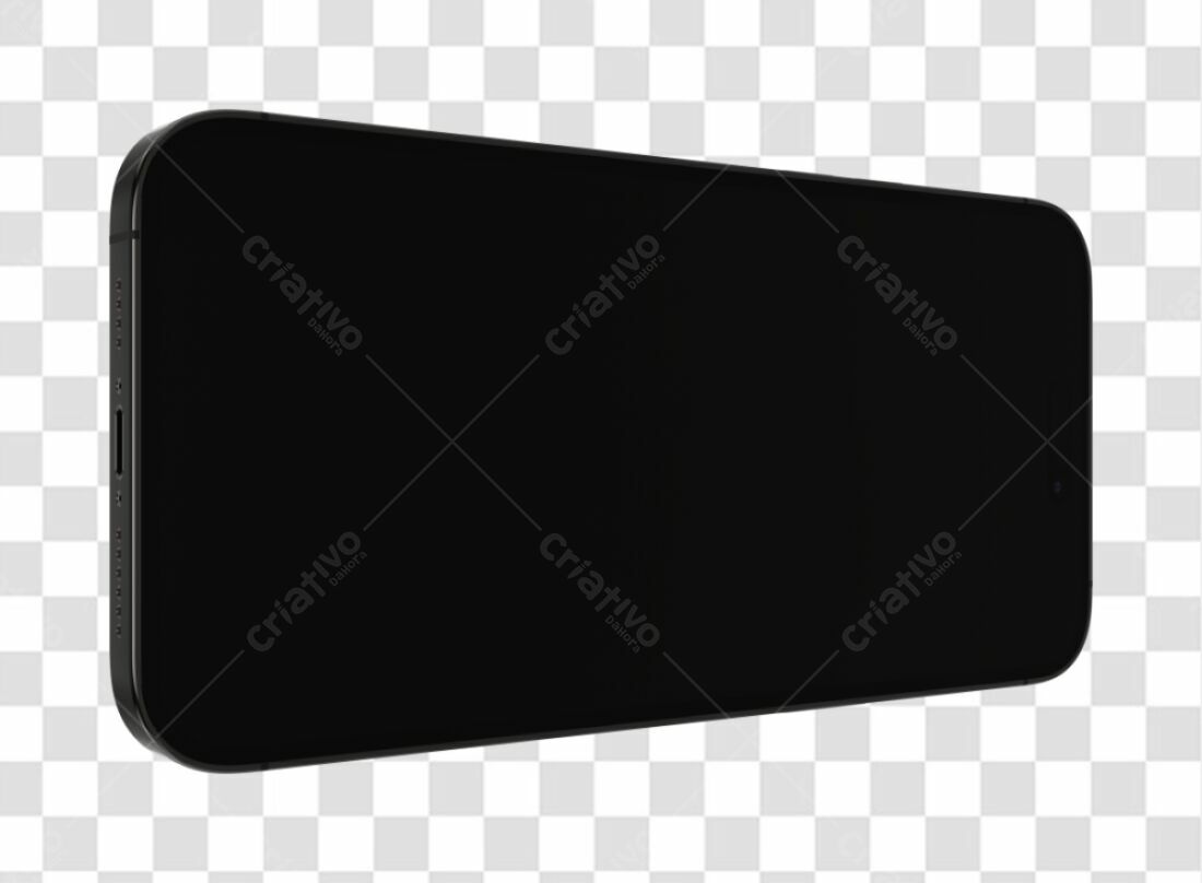 Mockup Smartphone Preto PNG com fundo transparente
