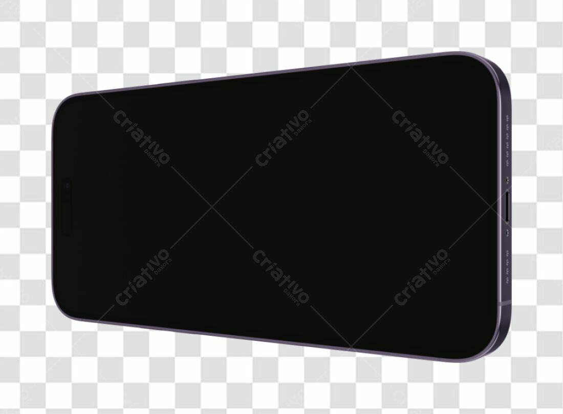 Mockup Smartphone Preto PNG com fundo transparente