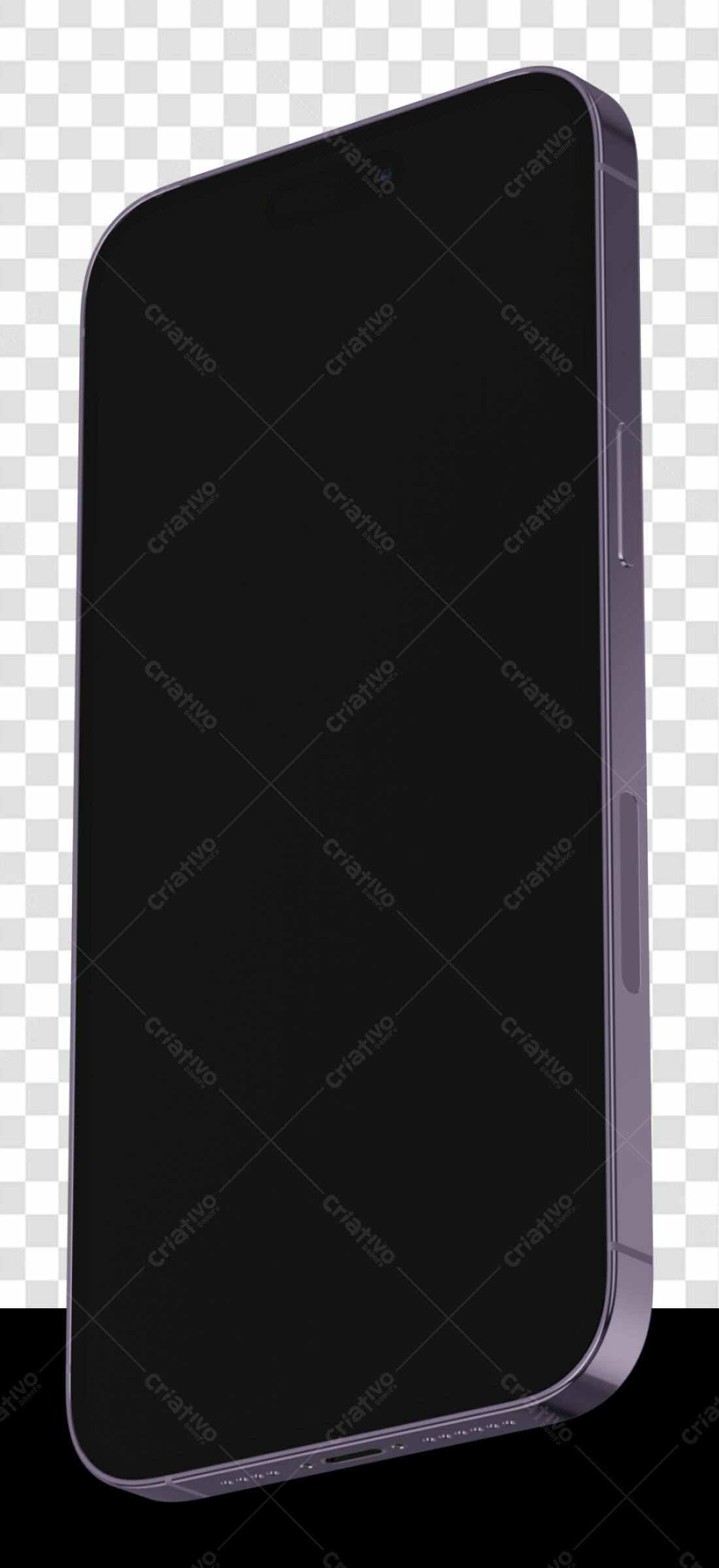 Mockup Smartphone Roxo PNG com fundo transparente