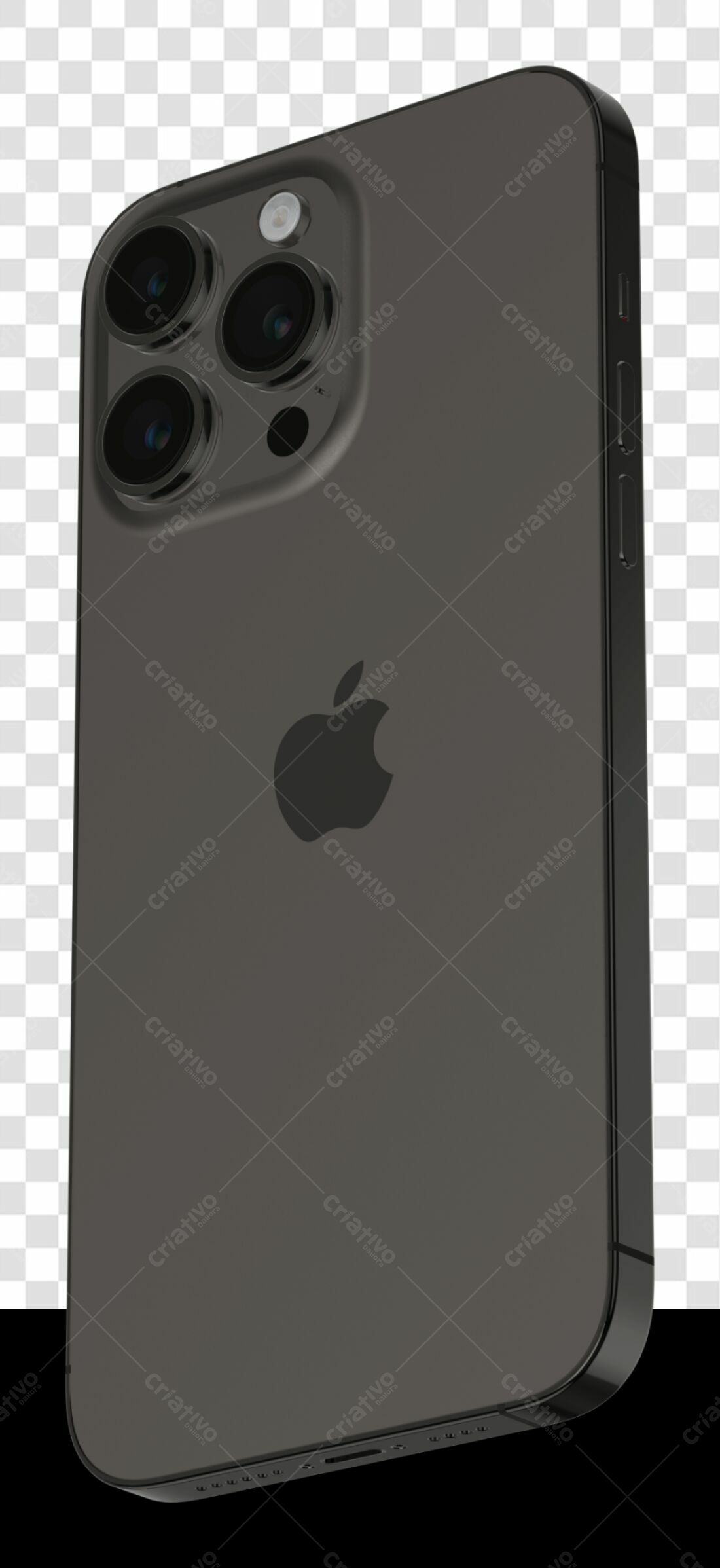 Mockup iPhone Preto PNG com fundo transparente