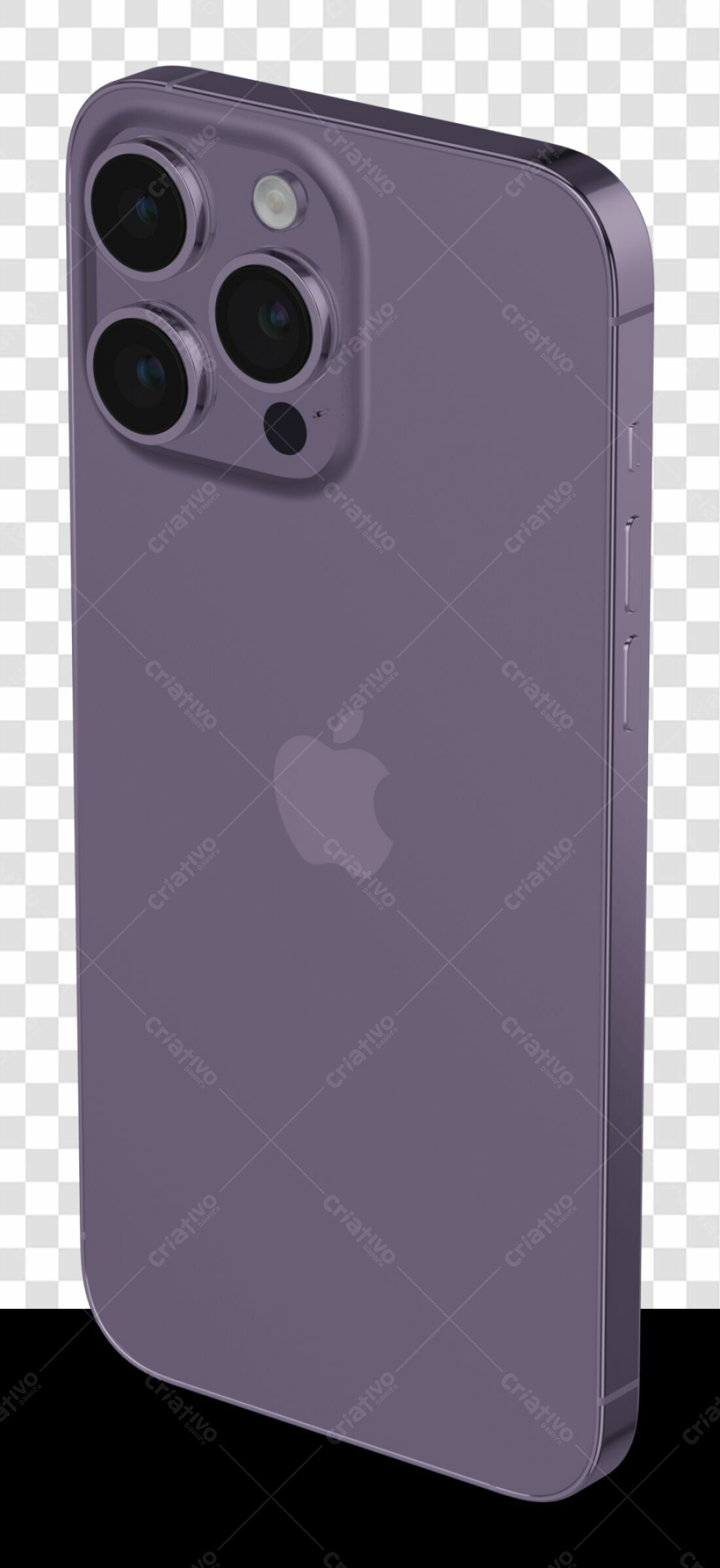 Mockup iPhone Roxo PNG com fundo transparente