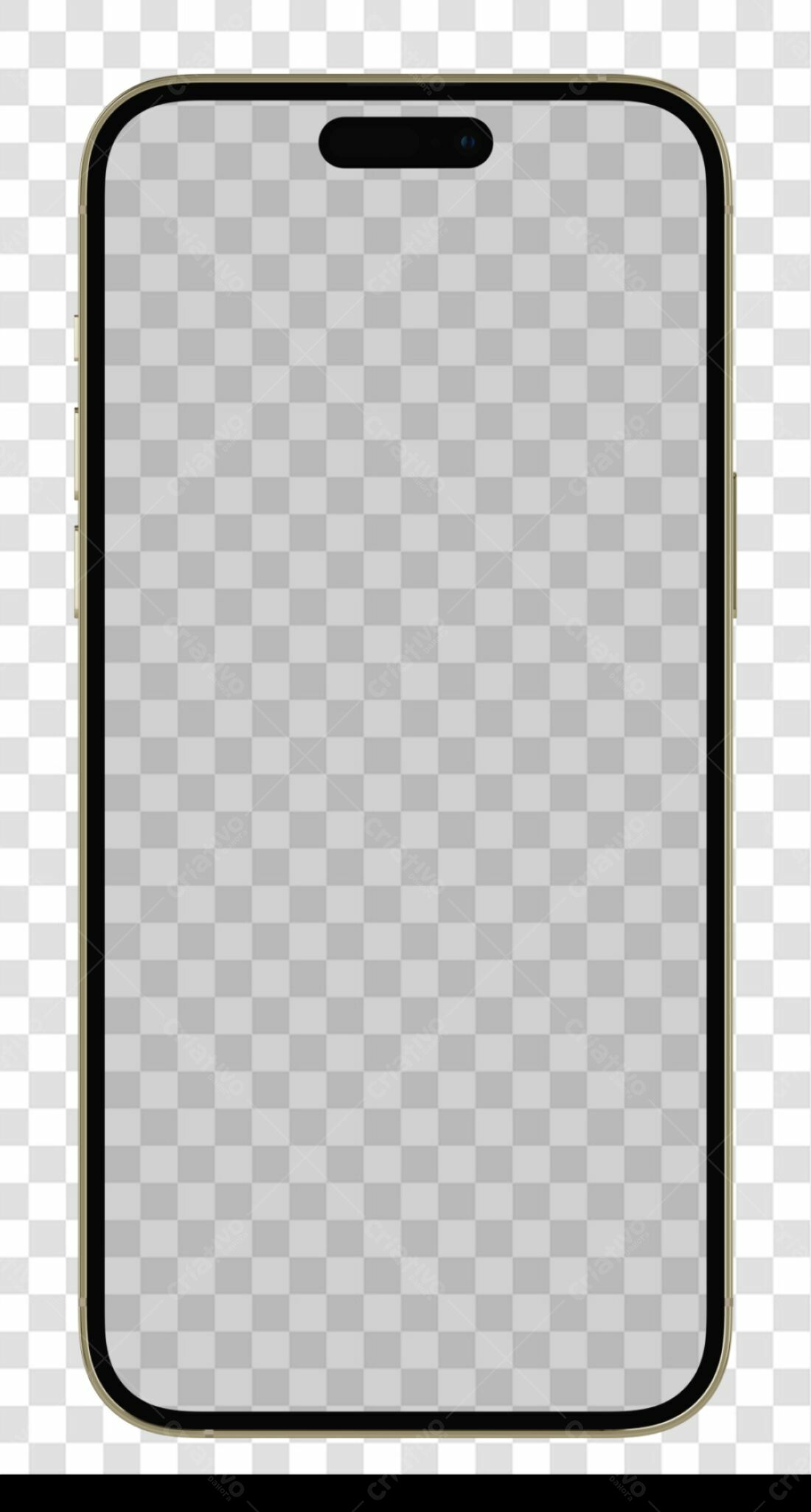 Mockup Smartphone Dourado PNG com fundo transparente