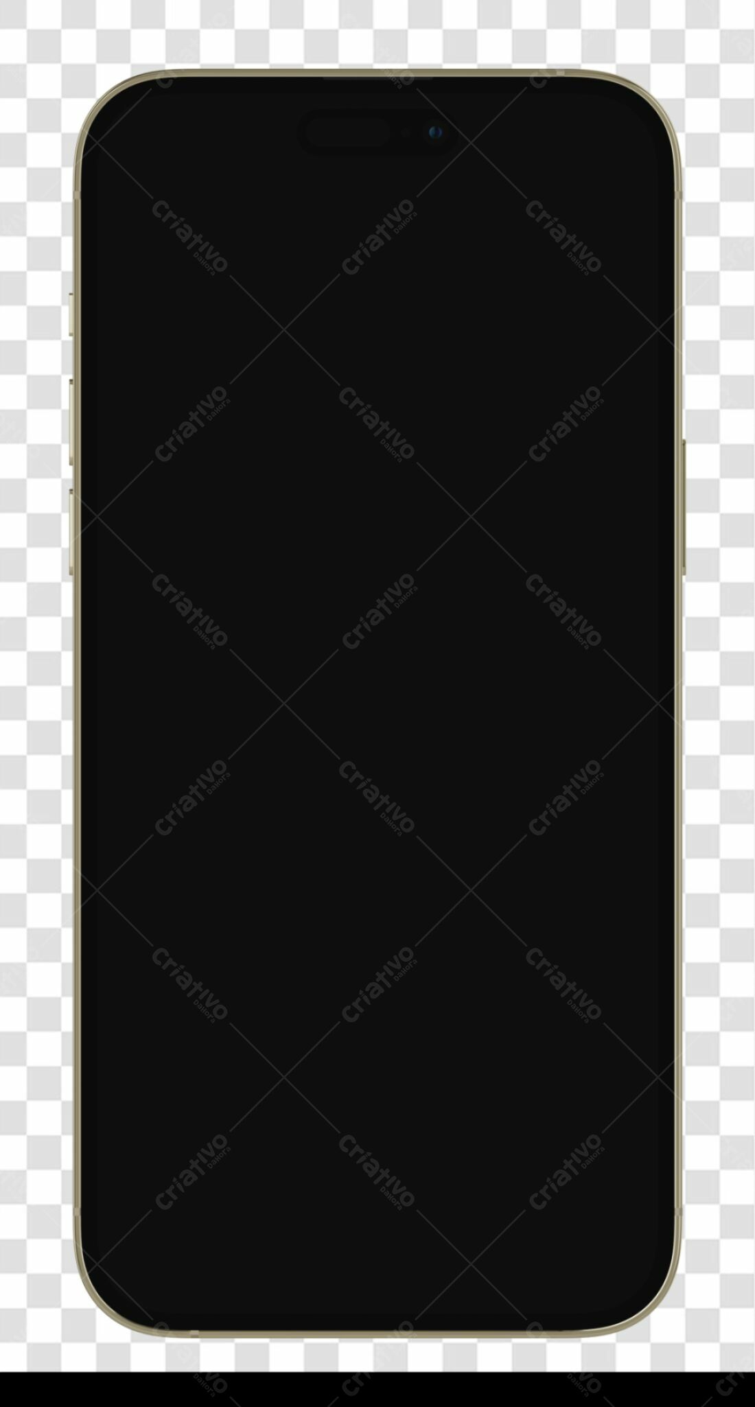 Mockup Celular Dourado PNG com fundo transparente