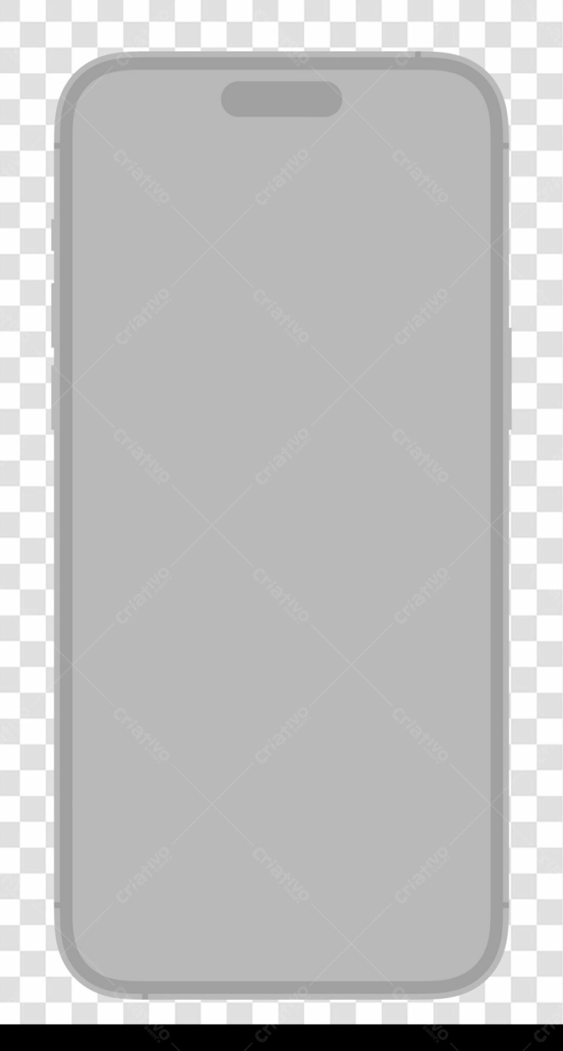 Mockup Smartphone Cinza PNG com fundo transparente