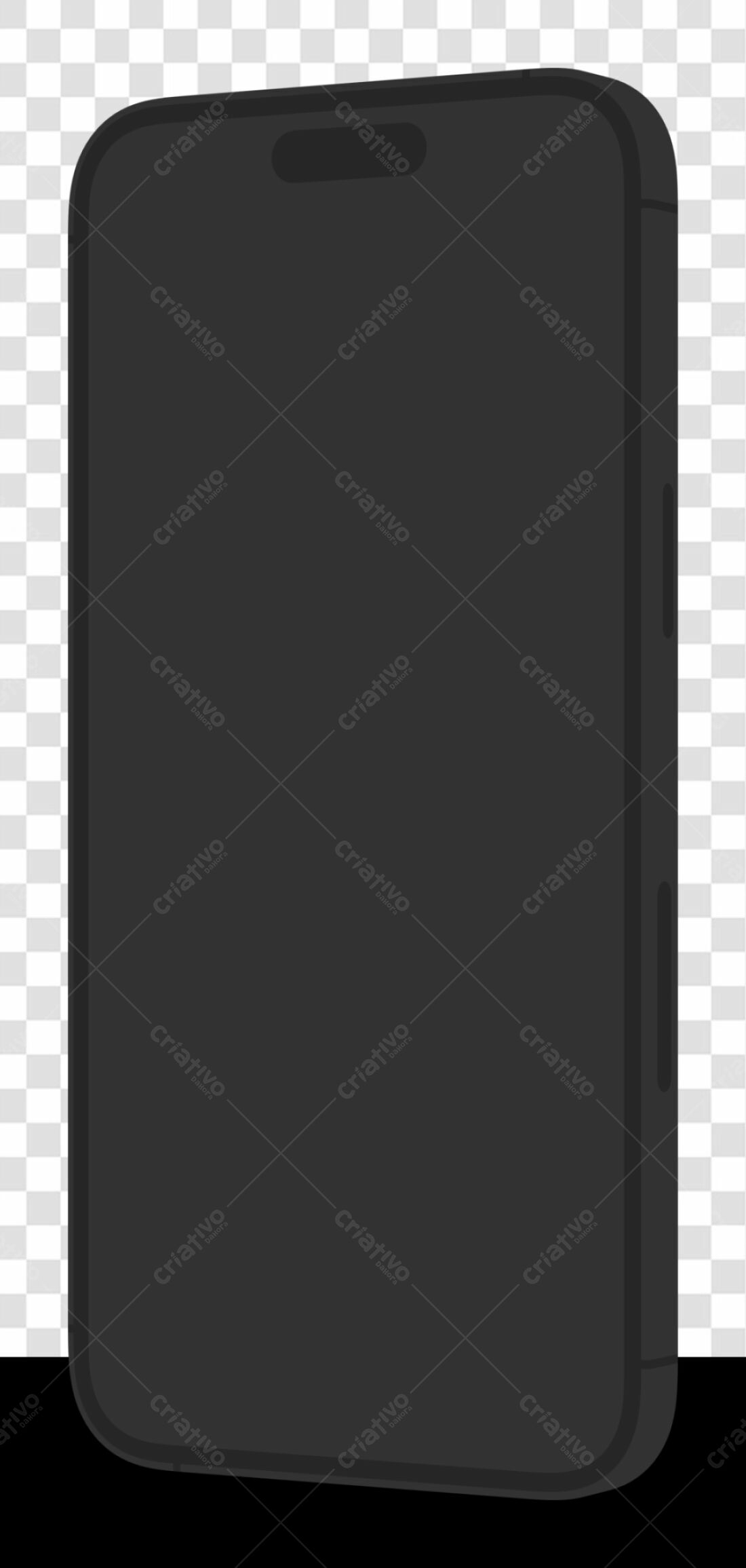 Mockup Smartphone Preto PNG com fundo transparente