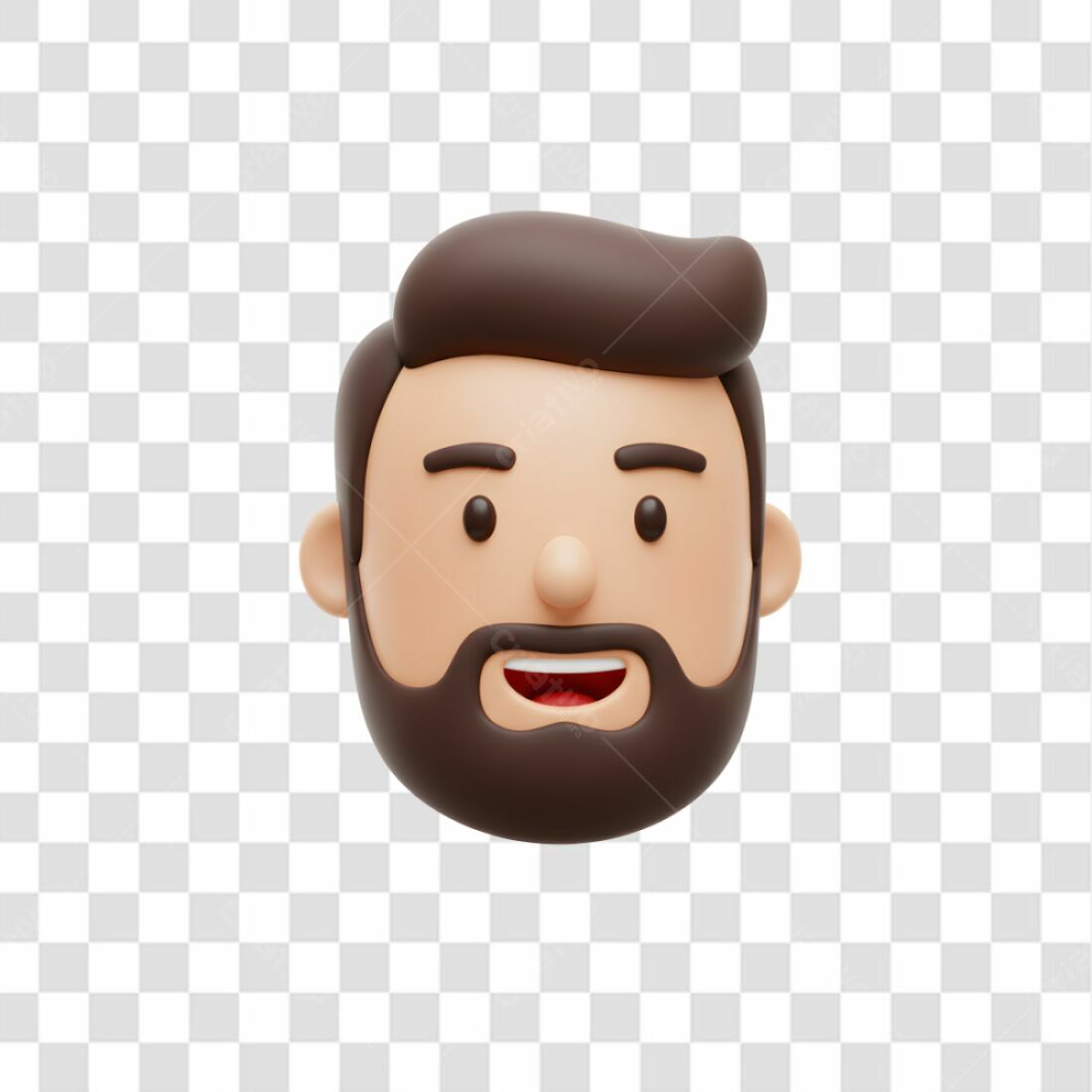 Avatar PNG com fundo transparente Homem Barba Marrom